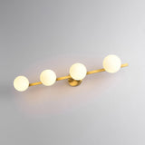 Simplicity Gold Metal White Glass Globe Vanity Light Image - 8