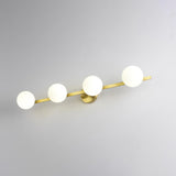 Simplicity Gold Metal White Glass Globe Vanity Light Image - 9