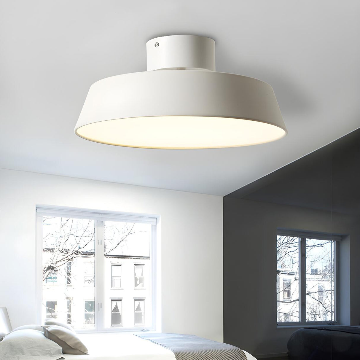 Simplicity Green Barn LED Flush Mount Ceiling Light Image - 6