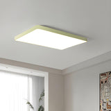 Simplicity Green Rectangle LED Modern Flush Mount Light Image - 1