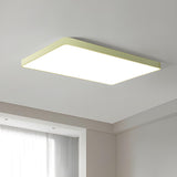 Simplicity Green Rectangle LED Modern Flush Mount Light Image - 11