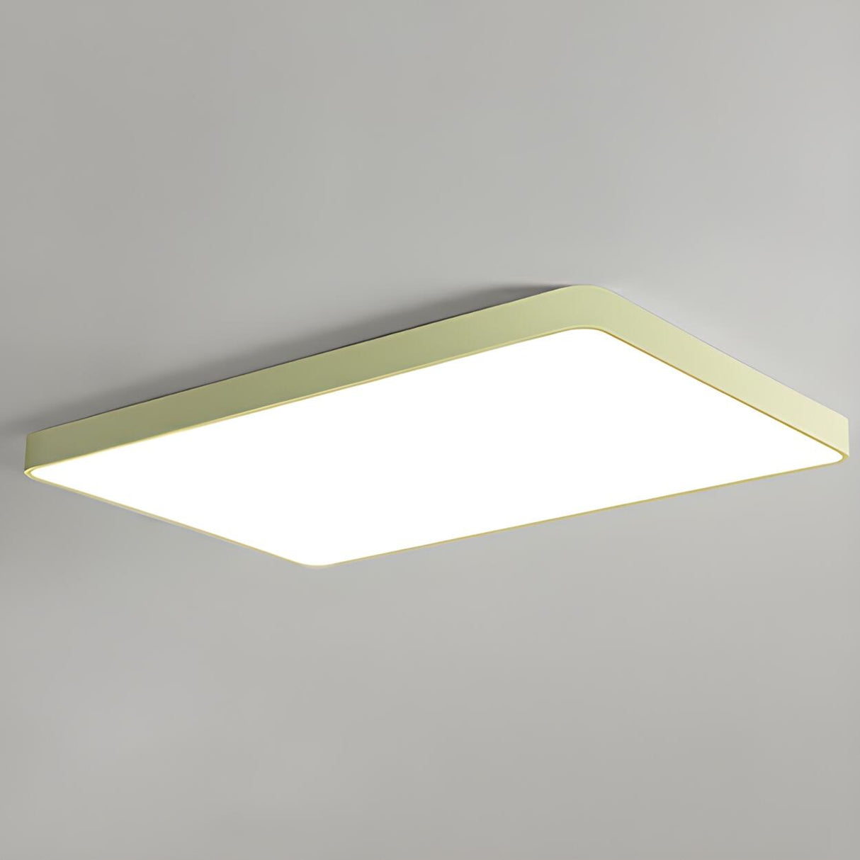 Simplicity Green Rectangle LED Modern Flush Mount Light Image - 7