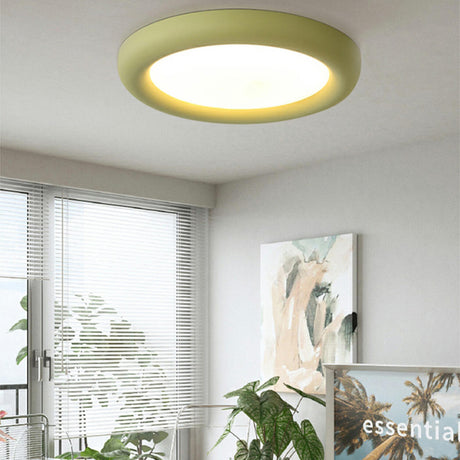 Simplicity Green Round LED Flush Mount Ceiling Light Image - 1