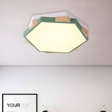 Simplicity Hexagon Small LED Flush Mount Ceiling Light Image - 10