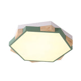 Simplicity Hexagon Small LED Flush Mount Ceiling Light Image - 11