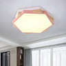 Simplicity Hexagon Small LED Flush Mount Ceiling Light Image - 12