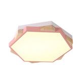 Simplicity Hexagon Small LED Flush Mount Ceiling Light Image - 14