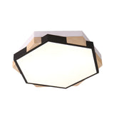 Simplicity Hexagon Small LED Flush Mount Ceiling Light Image - 4