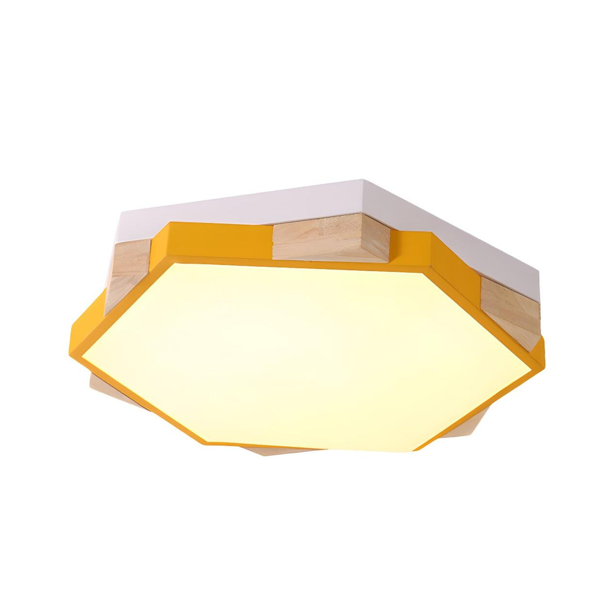 Simplicity Hexagon Small LED Flush Mount Ceiling Light Image - 8