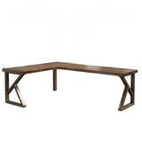 Simplicity Pine Espresso Wood L-Shaped Writing Desk Image - 2