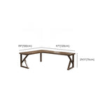 Simplicity Pine Espresso Wood L-Shaped Writing Desk Image - 48