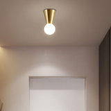 Simplicity Shadeless Gold Cone Metal Flush Mount Light Image - 1