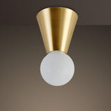 Simplicity Shadeless Gold Cone Metal Flush Mount Light Image - 10