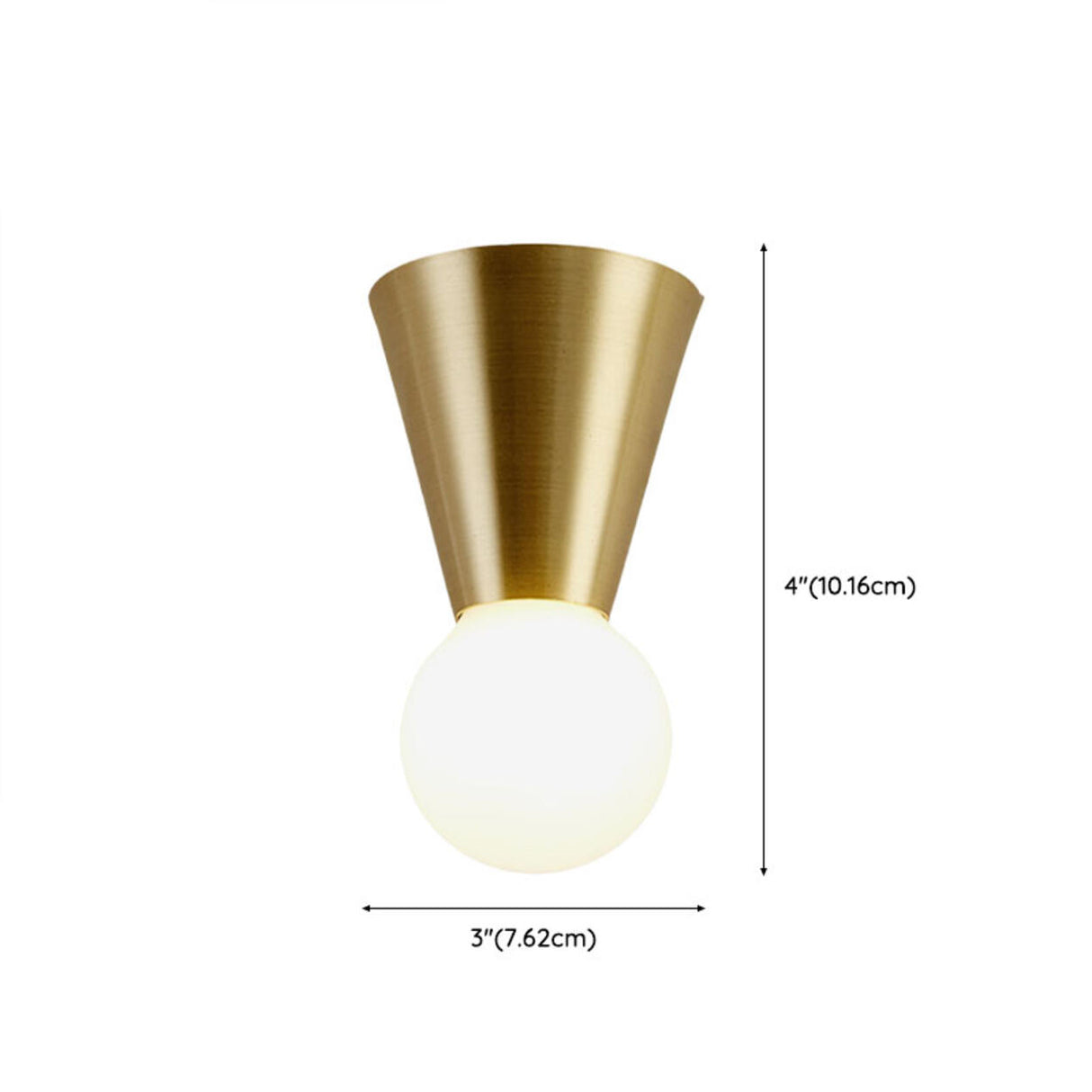 Simplicity Shadeless Gold Cone Metal Flush Mount Light 