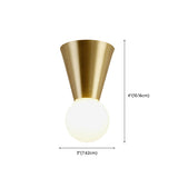 Simplicity Shadeless Gold Cone Metal Flush Mount Light #size