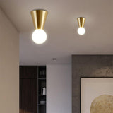 Simplicity Shadeless Gold Cone Metal Flush Mount Light Image - 2