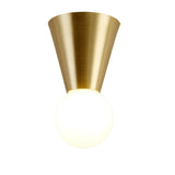 Simplicity Shadeless Gold Cone Metal Flush Mount Light Image - 5