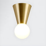 Simplicity Shadeless Gold Cone Metal Flush Mount Light Image - 6