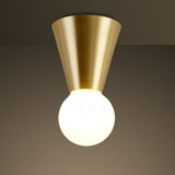 Simplicity Shadeless Gold Cone Metal Flush Mount Light Image - 9