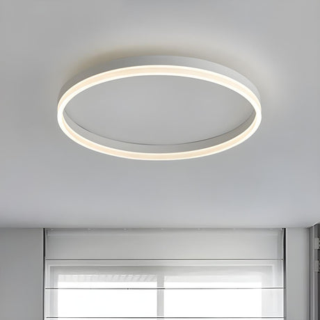 Simplicity White Circular LED Flush Mount Ceiling Light Image - 1