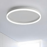 Simplicity White Circular LED Flush Mount Ceiling Light Image - 2