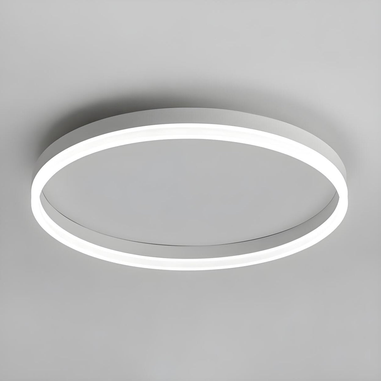 Simplicity White Circular LED Flush Mount Ceiling Light Image - 3