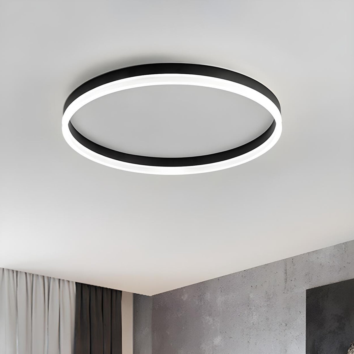 Simplicity White Circular LED Flush Mount Ceiling Light Image - 6