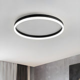 Simplicity White Circular LED Flush Mount Ceiling Light Image - 6