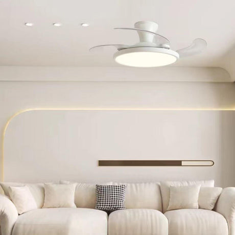 Simplicity White Clear Blades LED Ceiling Fan Light Image - 1