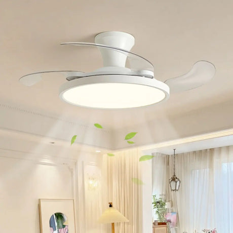 Simplicity White Clear Blades LED Ceiling Fan Light Image - 1