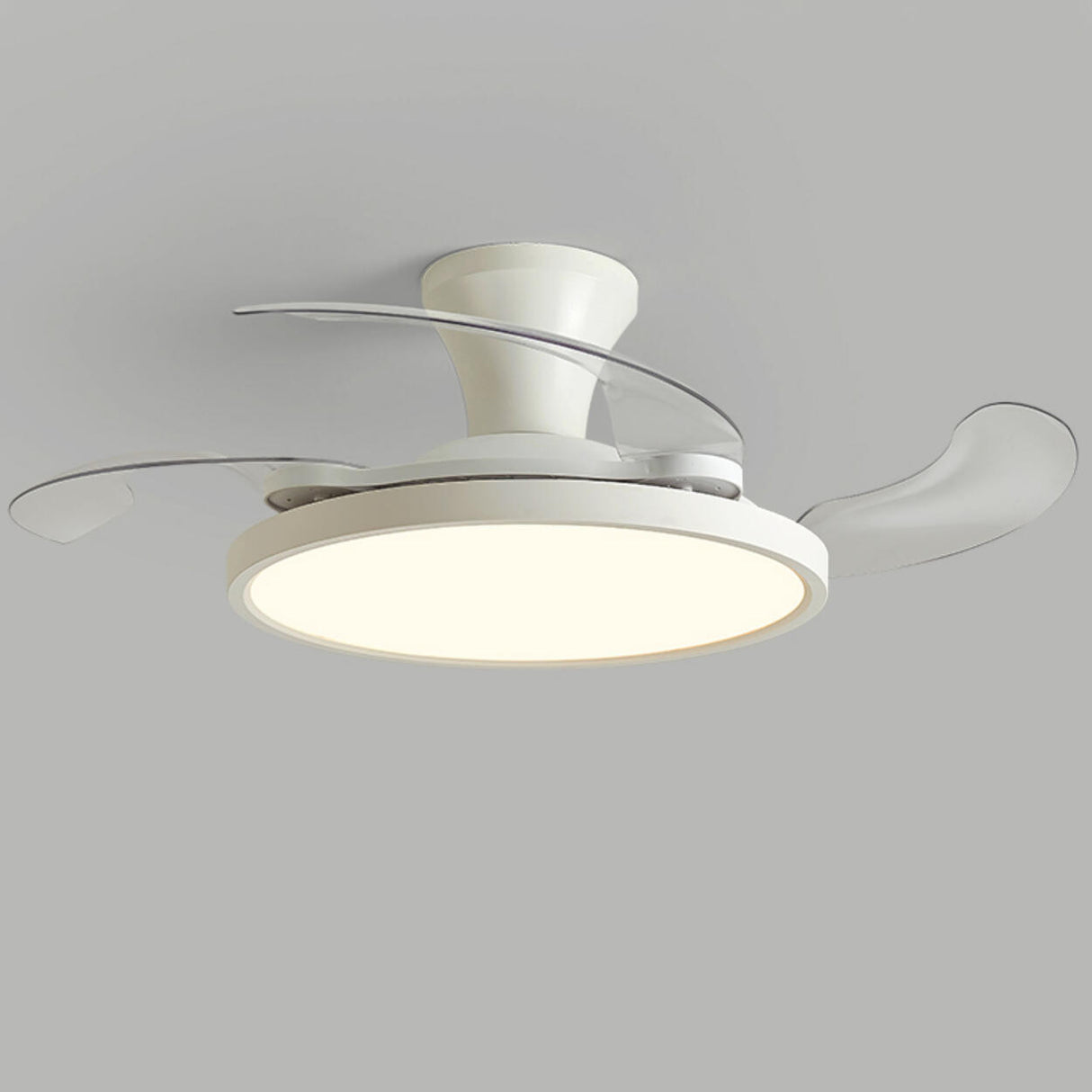 Simplicity White Clear Blades LED Ceiling Fan Light Image - 10