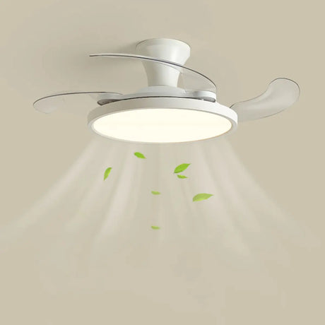 Simplicity White Clear Blades LED Ceiling Fan Light Image - 2