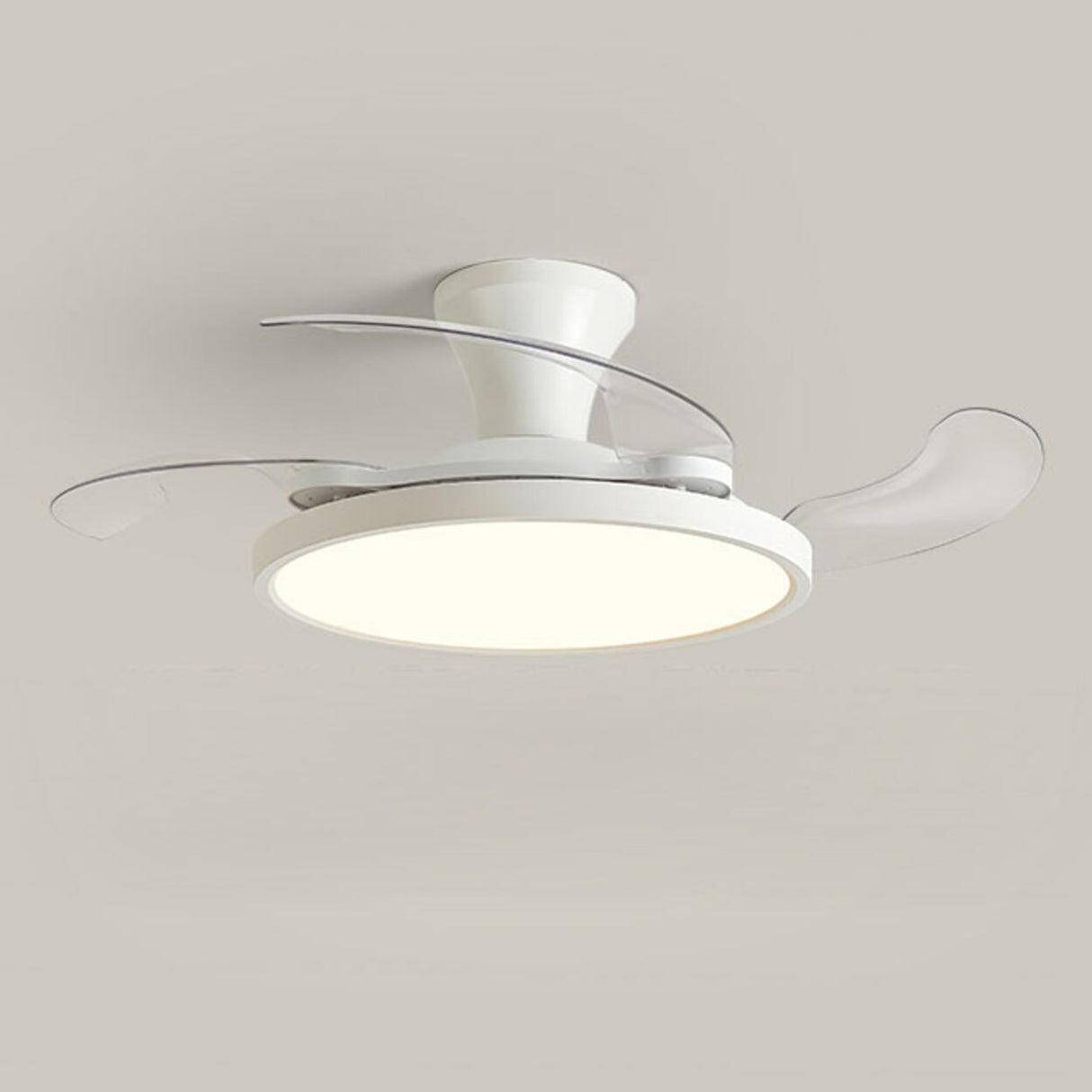 Simplicity White Clear Blades LED Ceiling Fan Light Image - 7