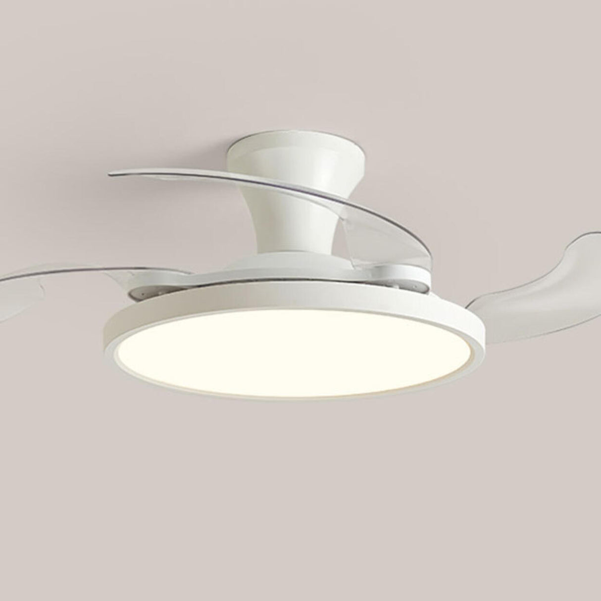 Simplicity White Clear Blades LED Ceiling Fan Light Image - 9