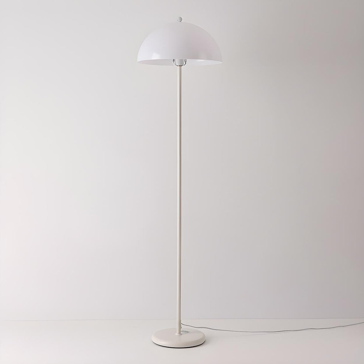 Simplicity White Dome Metal Living Room Floor Lamp Image - 11