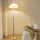 Simplicity White Dome Metal Living Room Floor Lamp Image - 2