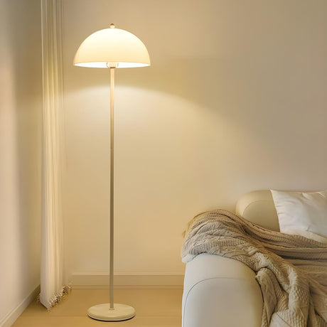 Simplicity White Dome Metal Living Room Floor Lamp Image - 2