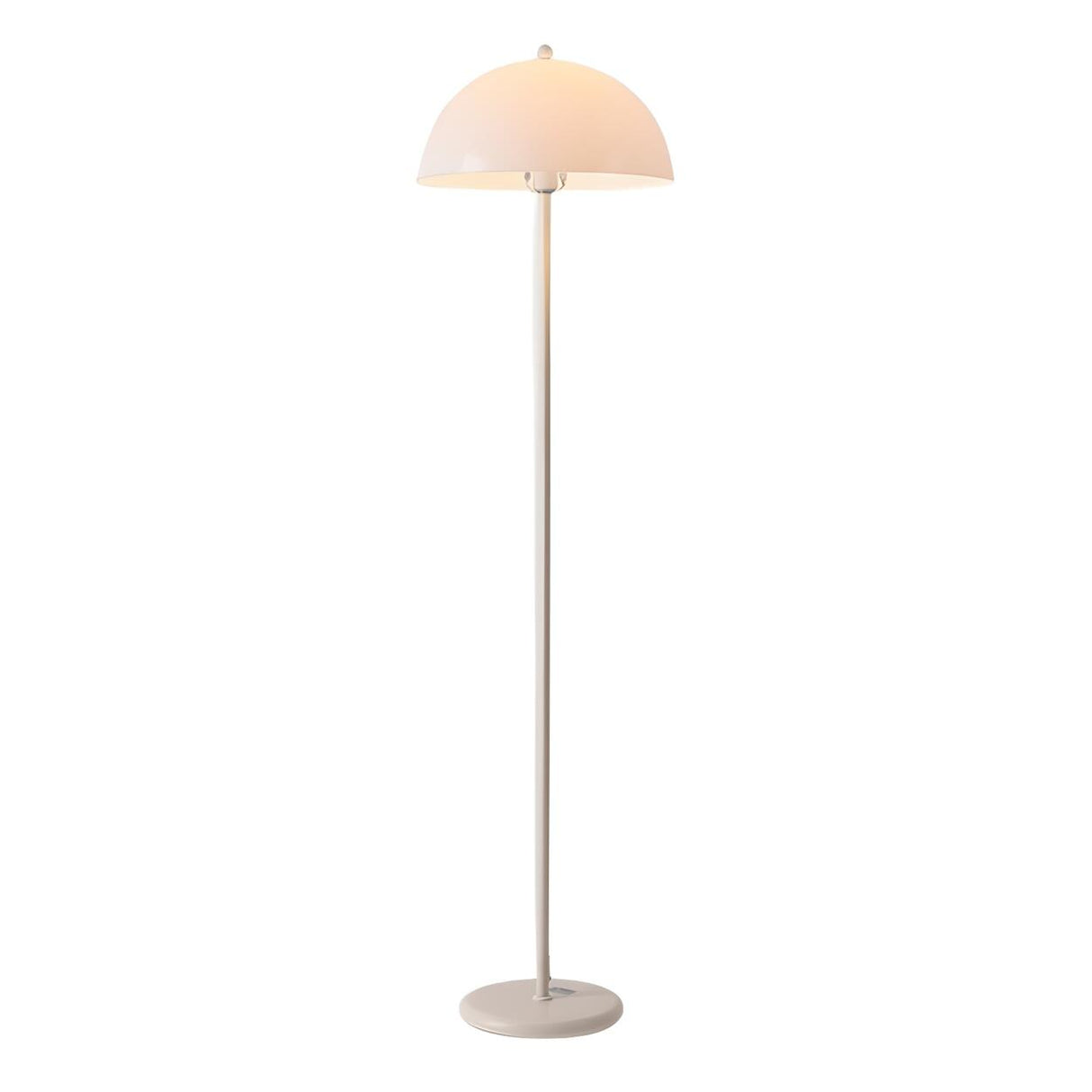 Simplicity White Dome Metal Living Room Floor Lamp Image - 5