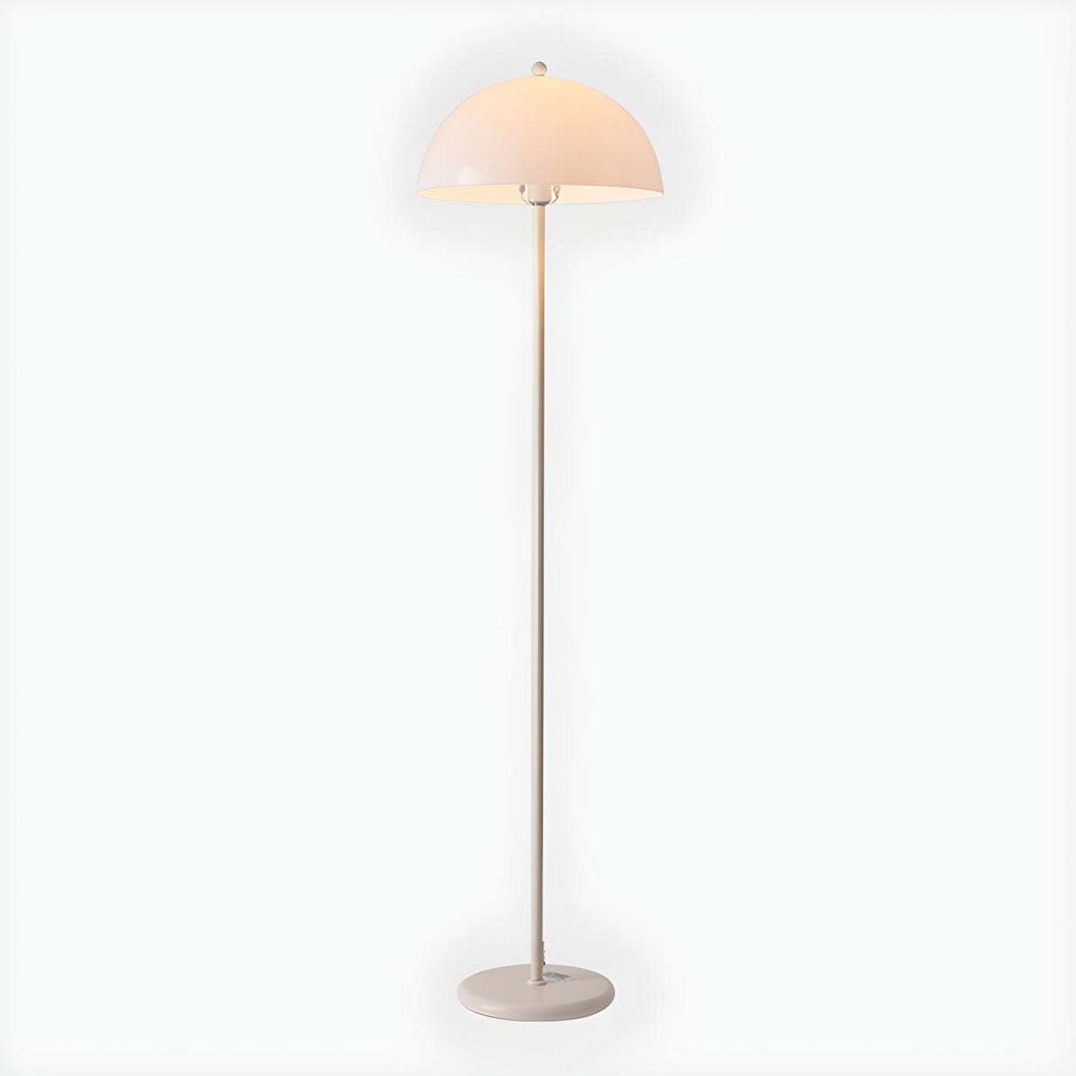 Simplicity White Dome Metal Living Room Floor Lamp Image - 9