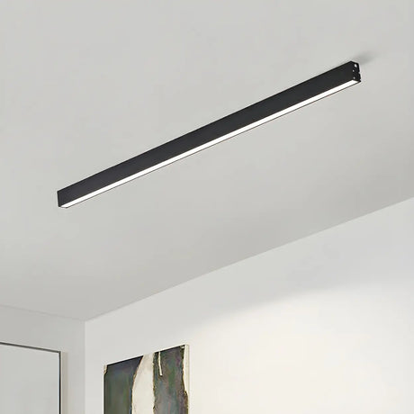 Simplicity White Linear Dimmable LED Flush Mount Light Image - 2