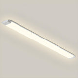 Simplicity White Linear LED Flush Mount Ceiling Light Image - 2