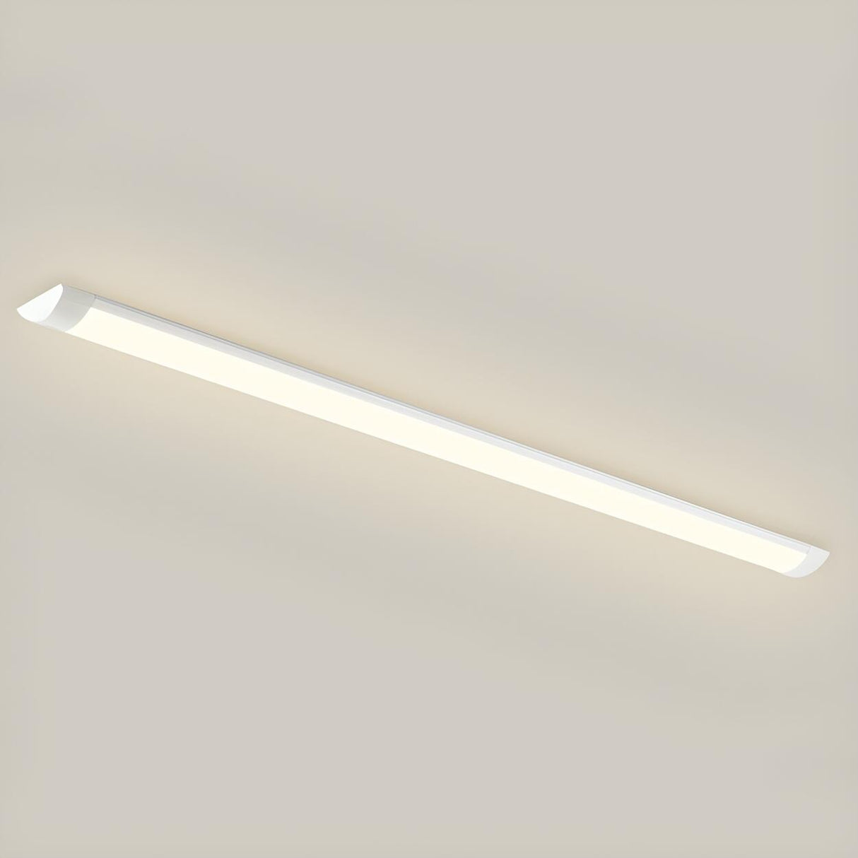 Simplicity White Linear LED Flush Mount Ceiling Light Image - 6