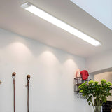 Simplicity White Linear LED Flush Mount Ceiling Light Image - 7