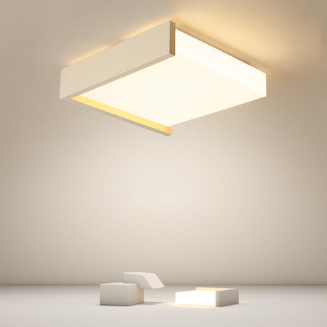 Simplicity White Square LED Flush Mount Ceiling Light Image - 1