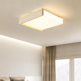 Simplicity White Square LED Flush Mount Ceiling Light Image - 2