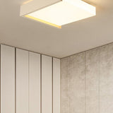 Simplicity White Square LED Flush Mount Ceiling Light Image - 3