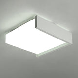 Simplicity White Square LED Flush Mount Ceiling Light Image - 7