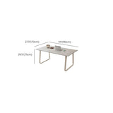 Simplicity White Stone Rectangular Sleith Writing Desk Image - 10