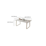 Simplicity White Stone Rectangular Sleith Writing Desk #size