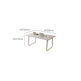 Simplicity White Stone Rectangular Sleith Writing Desk Image - 9